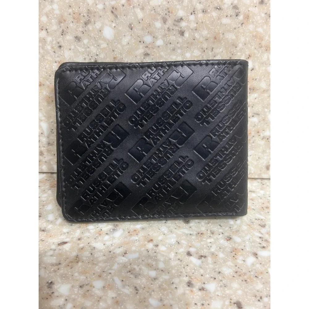 Russell Athletic Men's Black Embossed Logo Bifold‎ Wallet